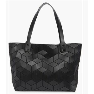 Patrizia Luca Black Geometric Tote Bag 3D Panel Structured Handbag Shoulder